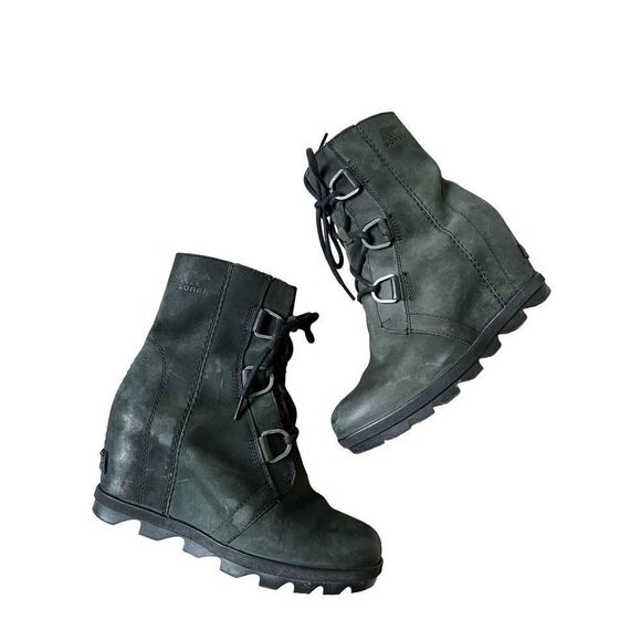 Sorel Joan of Arctic Wedge II Boots size 7.5 Green - Picture 1 of 9
